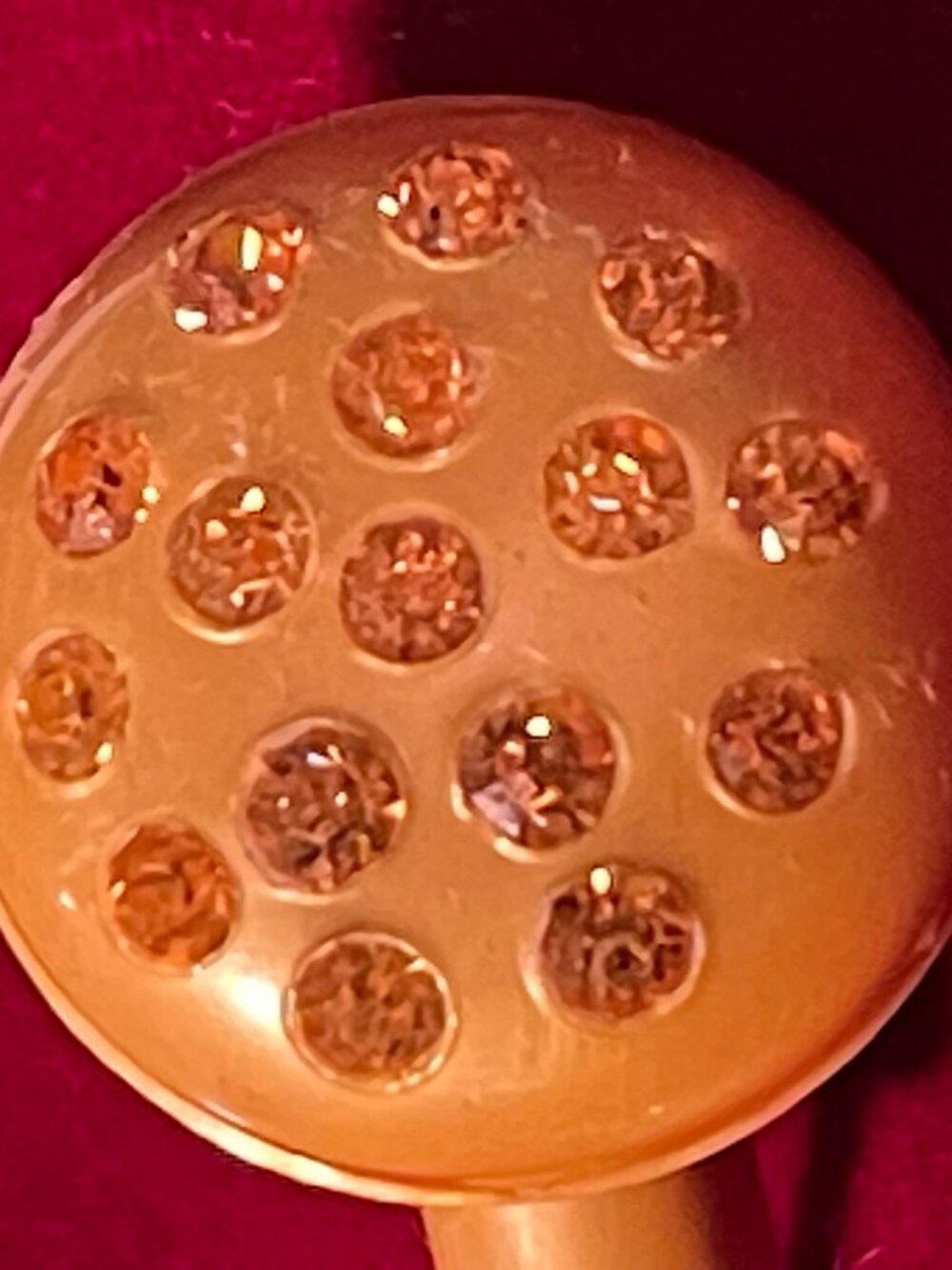 Vintage Yellow Art Deco Hatpin Featuring Rhinestones On A Spherical Top